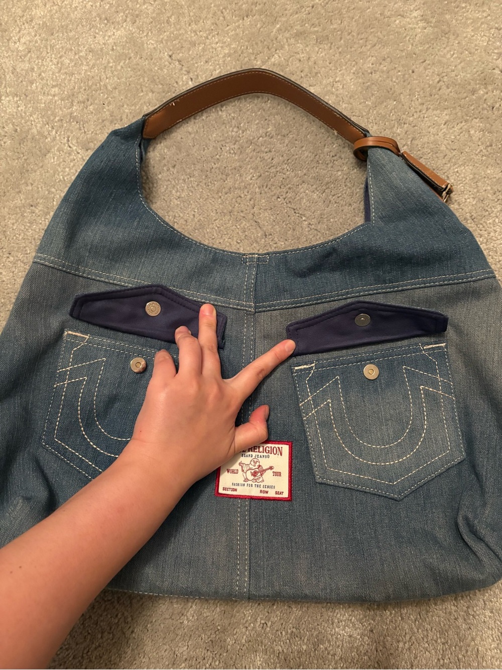 True Religion denim hobo jean pocket purse - Picture 3 of 8